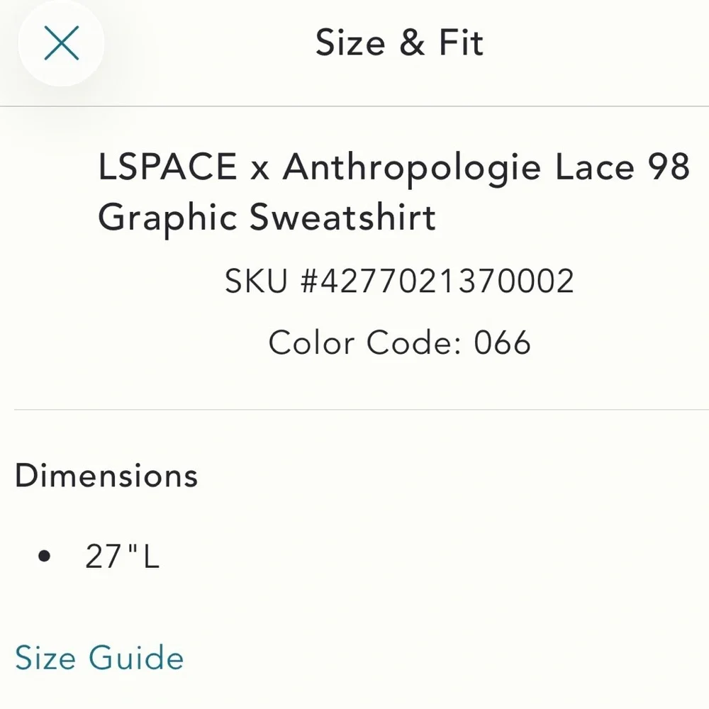 Anthropologie LSPACE Pink Lace Graphic Sweatshirt, M - Picture 6 of 6